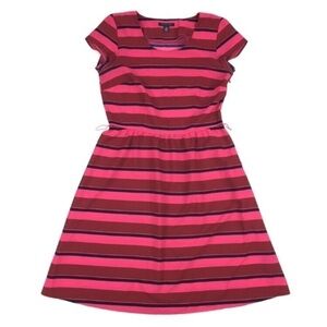TOMMY HILFIGER Dress Stripe Cap Sleeves Preppy Lightweight Classic Style Small